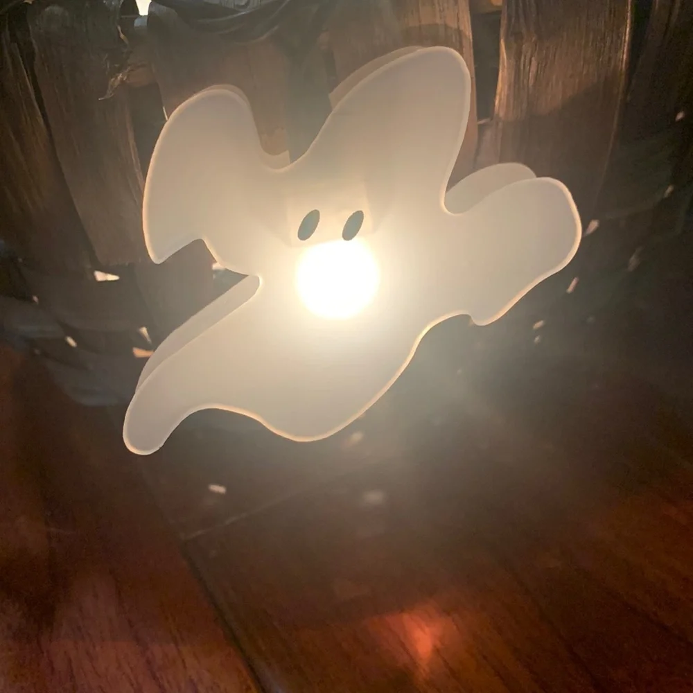 Vintage 3D Halloween Flying Ghost String Lights (10) plastic corded